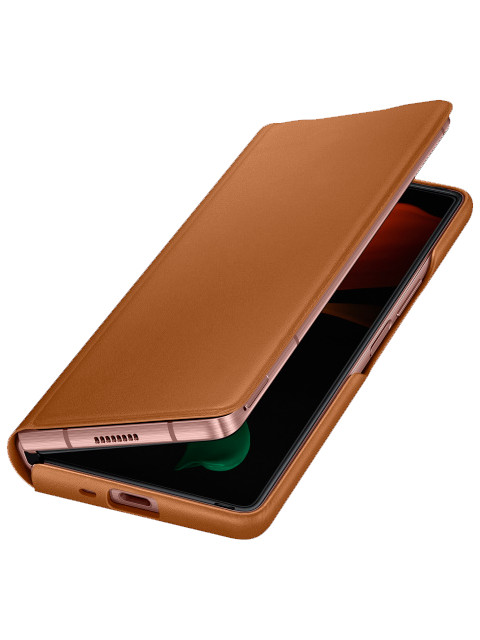 Чехол для Samsung Galaxy Z Fold 2 Leather Flip Cover Brown EF-FF916LAEGRU