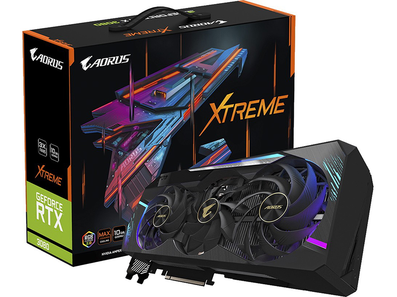 фото Видеокарта gigabyte geforce rtx 3080 aorus x-10gd 1710mhz pci-e 4.0 10240mb 19000mhz 320-bit 3xhdmi 3xdp hdcp gv-n3080aorus x-10gd выгодный набор + серт. 200р!!!