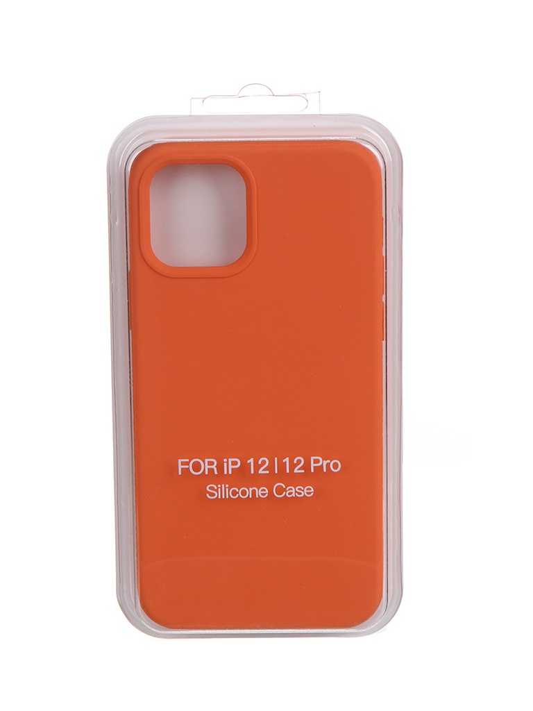 фото Чехол krutoff для apple iphone 12 / 12 pro silicone case orange 11140
