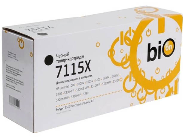 Картридж Bion BCR-C7115X Black для HP LaserJet 1000/1005w/1150(n)/1200/1220/1300/3300/3310/3320/3330/3380