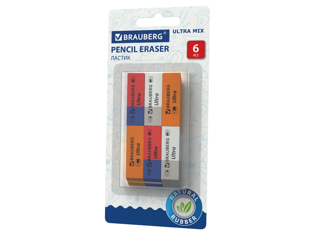 

Ластики Brauberg Ultra Mix 6шт 229602, Ultra Mi
