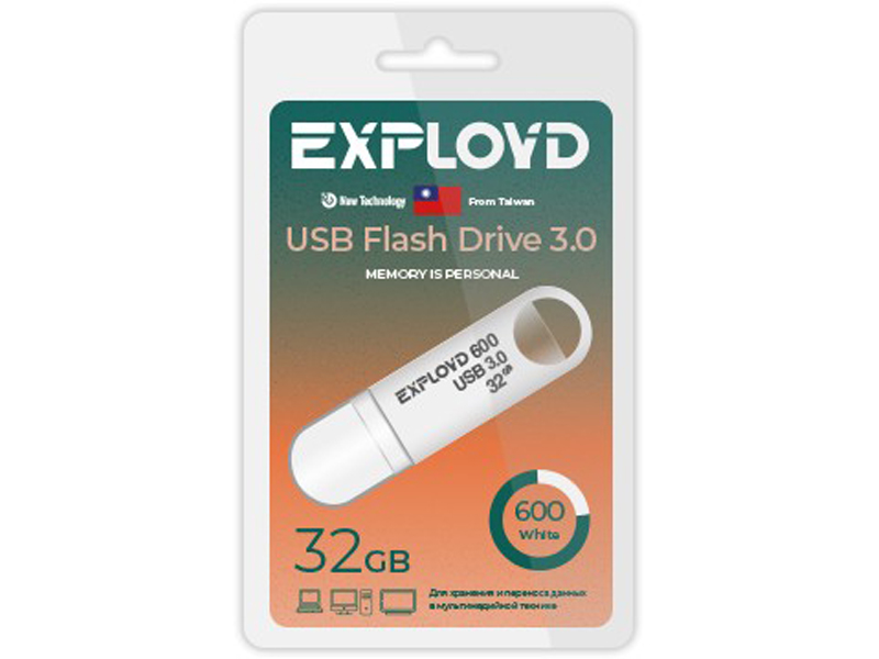 фото Usb flash drive 32gb - exployd 600 ex-32gb-600-white