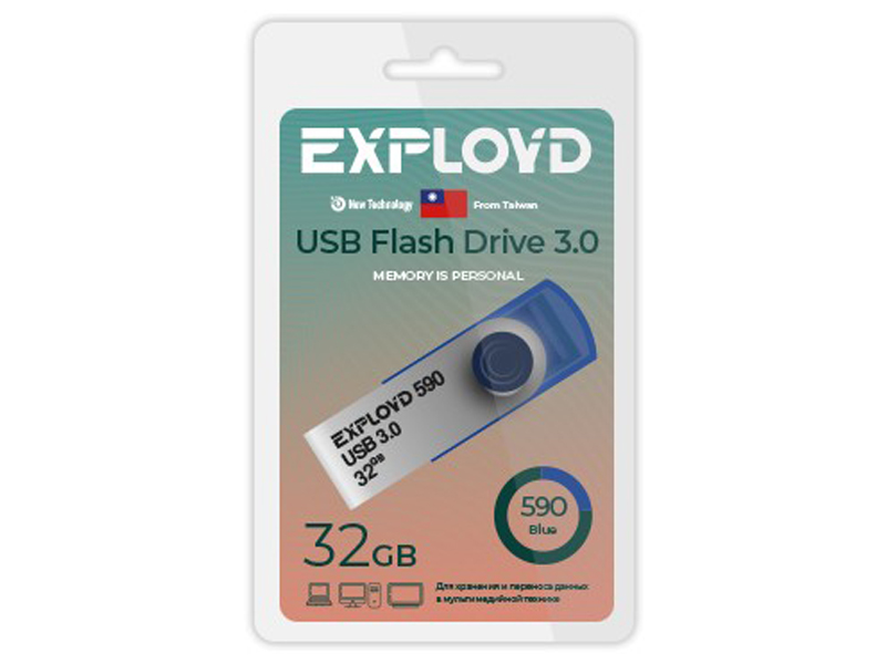 фото Usb flash drive 32gb - exployd 590 ex-32gb-590-blue