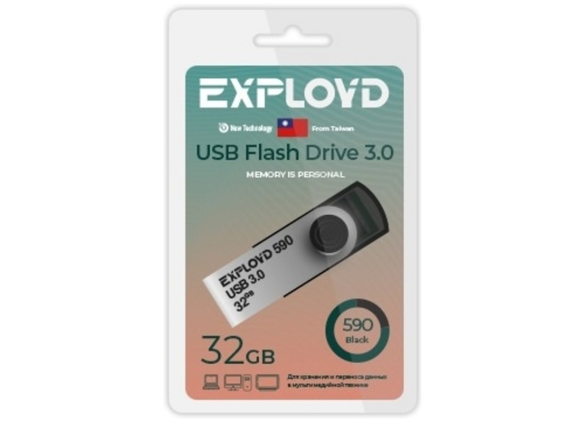 

USB Flash Drive 32Gb - Exployd 590 EX-32GB-590-Black, 590