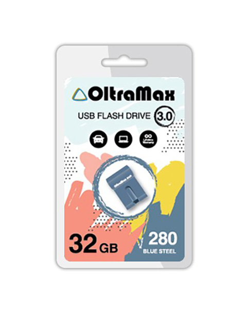 Фото - USB Flash Drive 32GB - OltraMax 280 3.0 OM-32GB-280-Blue Steel usb flash drive 8gb oltramax 250 om 8gb 250 blue