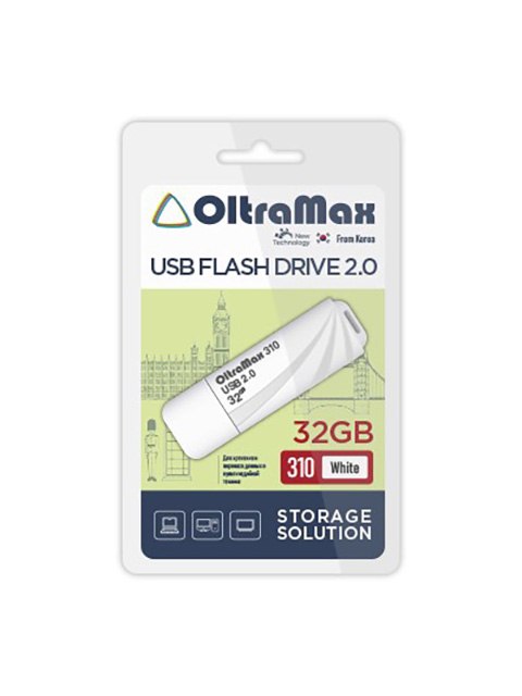 

USB Flash Drive 32GB - OltraMax 310 2.0 OM-32GB-310-White, 310