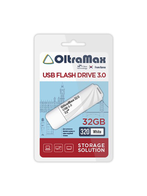 

USB Flash Drive 32GB - OltraMax 320 3.0 OM-32GB-320-White, 320