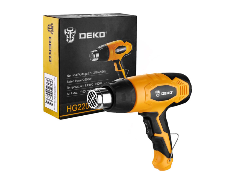 Строительный фен Deko HG2200W 063-4200 строительный фен deko hg2200w без аккумулятора 2200 вт оранжевый
