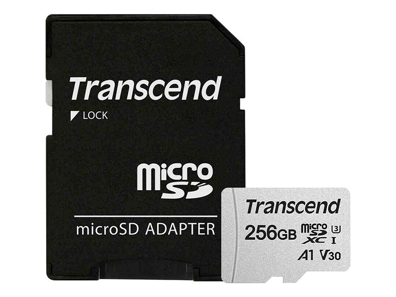 Карта памяти 256Gb - Transcend 300S Micro Secure Digital XC Class 10 UHS-I TS256GUSD300S-A с переходником под SD карта памяти netac 256gb pro micro sdxc tf хранение данных v30 uhs i u3 высокая скорость до 100 мб с