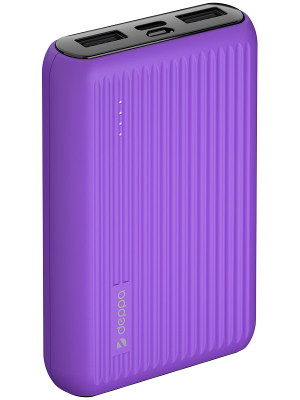 фото Внешний аккумулятор deppa power bank nrg color 10000mah purple 33566