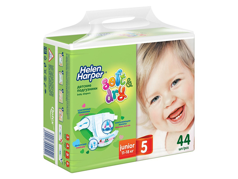 

Подгузники Helen Harper Soft & Dry Junior 11-18кг 44шт 2314660, 5411416022541