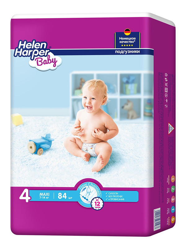 

Подгузники Helen Harper Baby Maxi 9-14кг 84шт 2314354, 5411416031567
