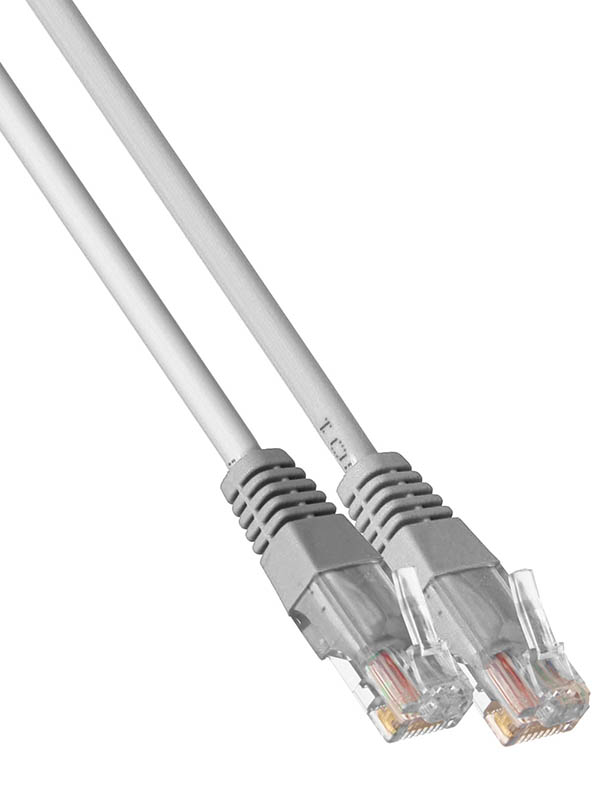 Сетевой кабель ExeGate UTP cat.5e 0.5m Grey UTP-RJ45-RJ45-5e-0,5M-LSZH-GY 286379
