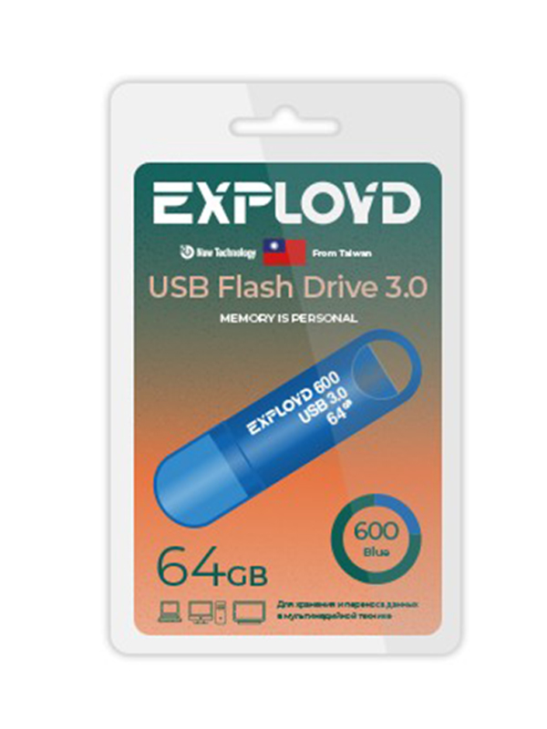 

USB Flash Drive 64GB Exployd 600 EX-64GB-600-Blue, Exployd 600