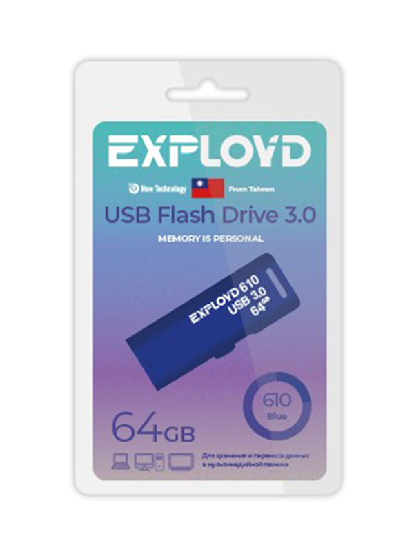 

USB Flash Drive 64GB Exployd 610 EX-64GB-610-Blue, Exployd 610