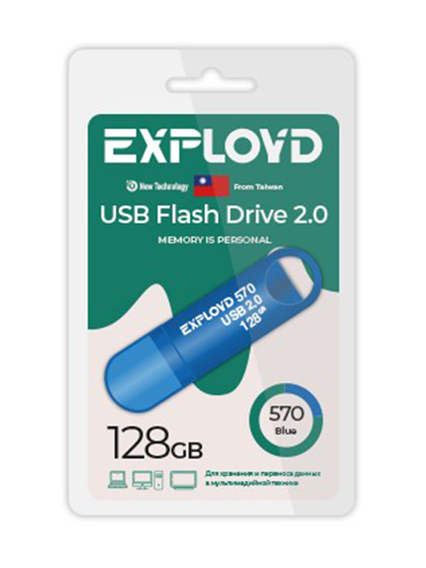 USB Flash Drive 128Gb - Exployd 570 EX-128GB-570-Blue флешка netac u182 blue usb3 0 flash drive 128gb retractable