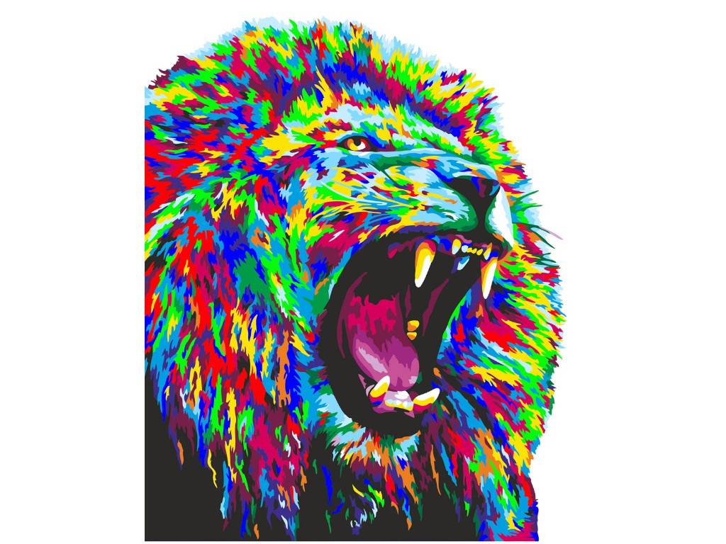 

Картина по номерам Русская живопись Неоновый лев 40x50cm H142, H142