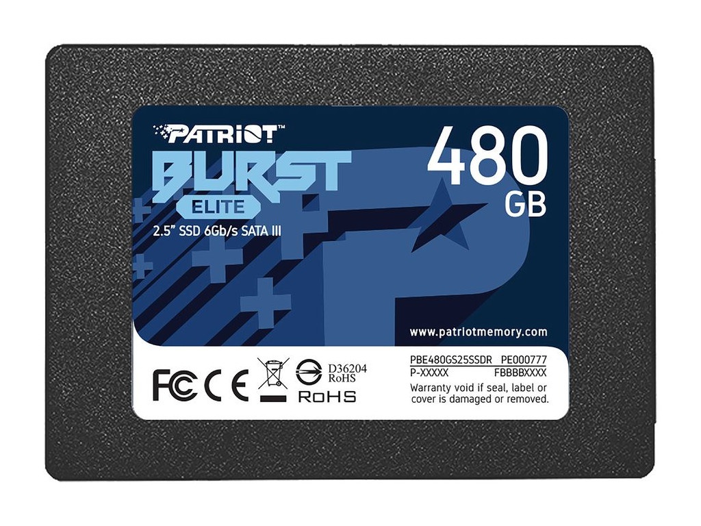 Твердотельный накопитель Patriot Memory Burst Elite 480Gb PBE480GS25SSDR твердотельный накопитель patriot memory p300 1tb p300p1tbm28