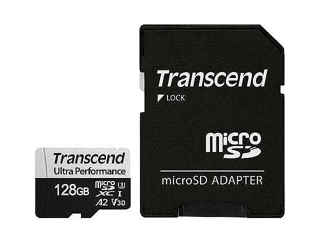 Карта памяти 128Gb - Transcend MicroSDXC 340S Class 10 UHS-I U3 V30 A2 TS128GUSD340S с адаптером SD transcend microsdxc he class 10 uhs i 64gb ts64gusdxc10v