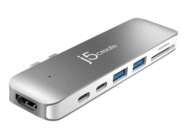 Док-станция J5create USB-C Ultradrive Minidock 2xThunderbolt 3 - Thunderbolt / HDMI 2xUSB-A Card Reader JCD382