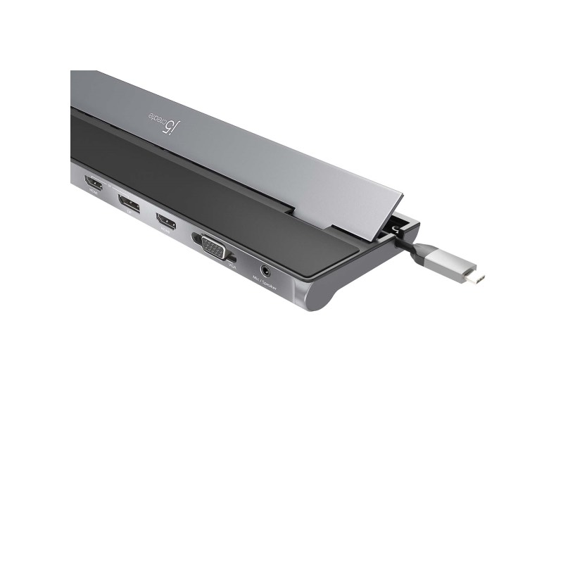 Док-станция J5create USB-C Triple Display Docking Station USB-C - 2xHDMI / DisplayPort / VGA / USB-C Downstream / USB-C Power / RJ45 / 3xUSB-A 3.1 / Card Reader / Combo Jack 3.5mm JCD543