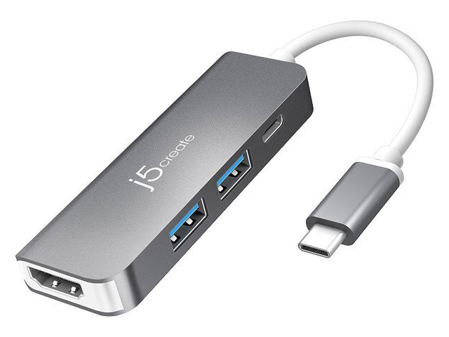 фото Мульти-адаптер j5create usb-c - hdmi / usb type-a 3.0 / power delivery jcd371