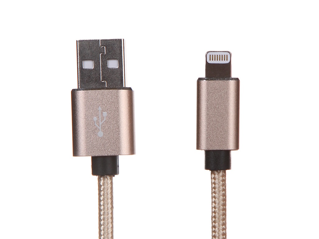 фото Аксессуар qumo usb - lightning mfi 1.5m gold 23710