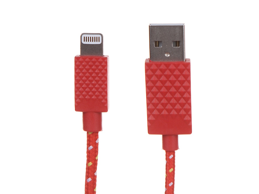 Аксессуар Qumo USB - Lightning MFI 0.15m Red 23597
