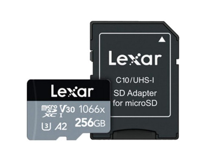 

Карта памяти 256Gb - Lexar Professional microSDHC/microSDXC UHS-I LMS1066256G-BNANG с переходником под SD, LMS1066256G-BNANG