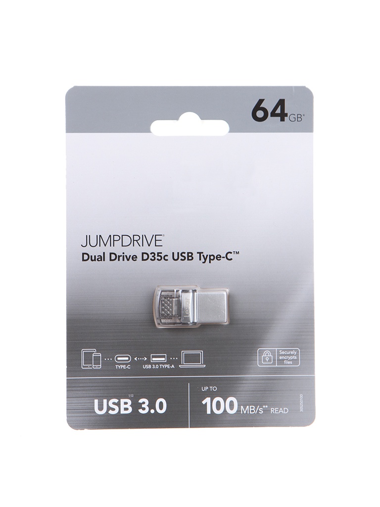 фото Usb flash drive 64gb - lexar dual type-c and type-a ljdd35c064g-bnbng