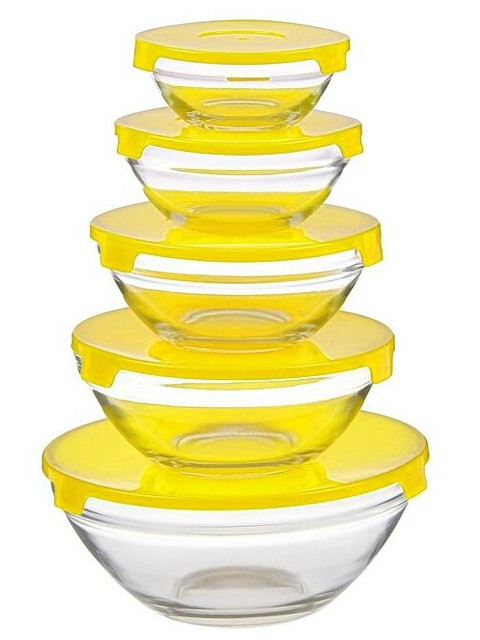 фото Набор салатников доляна классика 900ml/500ml/350ml/200ml/130ml 5шт yellow 906126