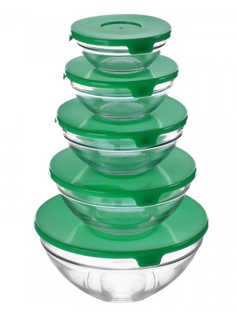 фото Набор салатников доляна классика 900ml/500ml/350ml/200ml/130ml 5шт green 906123