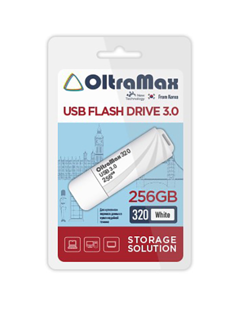 Фото - USB Flash Drive 256Gb - OltraMax 320 3.0 OM-256GB-320-White usb flash drive 8gb oltramax 250 om 8gb 250 blue