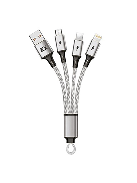 фото Аксессуар exployd 3 in 1 usb - microusb - type-c - lightning 0.2m silver ex-k-840