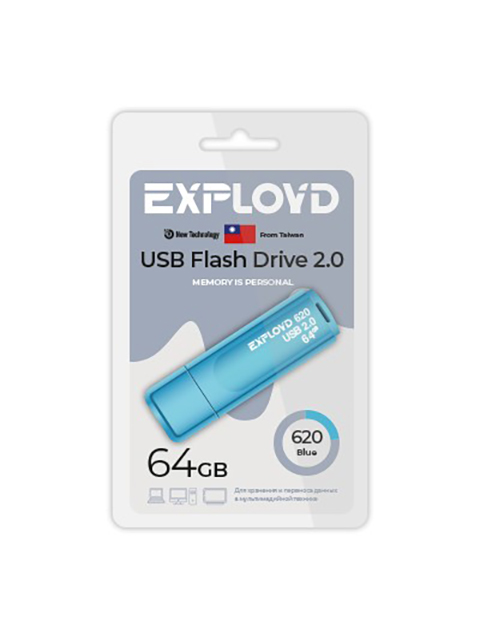 

USB Flash Drive 64Gb - Exployd 620 2.0 EX-64GB-620-Blue, EX-64GB-620-Blue