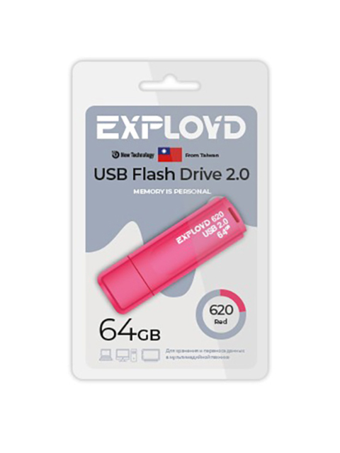 фото Usb flash drive 64gb - exployd 620 2.0 ex-64gb-620-red