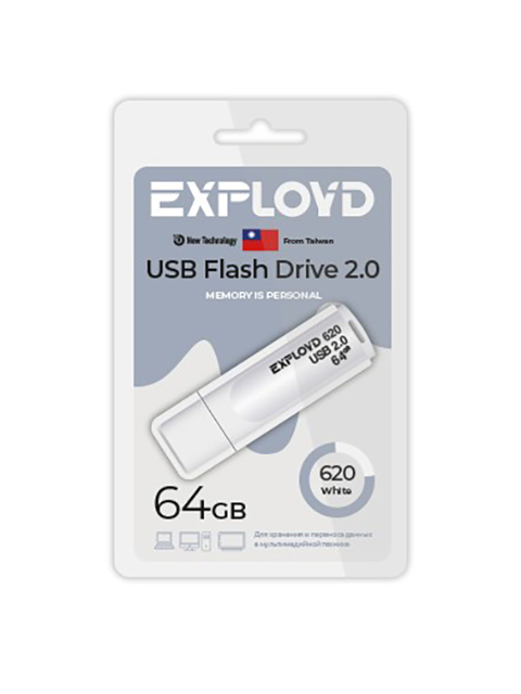 фото Usb flash drive 64gb - exployd 620 2.0 ex-64gb-620-white