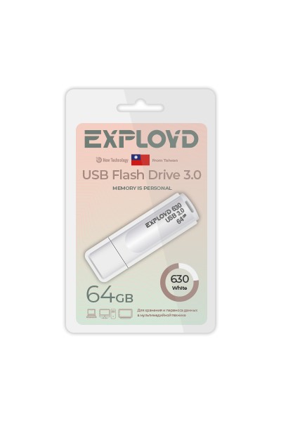 

USB Flash Drive 64Gb - Exployd 630 3.0 EX-64GB-630-White, EX-64GB-630-White