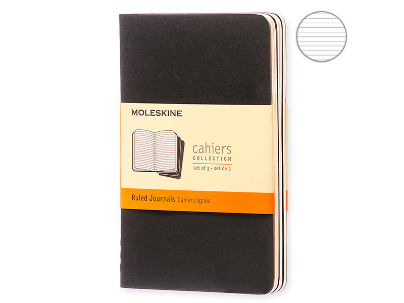 

Блокнот Moleskine Cahier Journal Pocket 90x140mm 32 листа 3шт Black QP311 / 385277, Cahier Journal Pocket