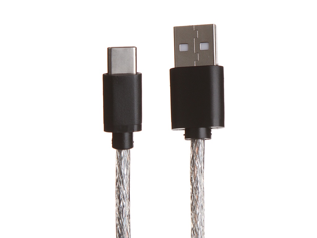 фото Аксессуар greenconnect usb - type-c 1m black-transparent gcr-51934