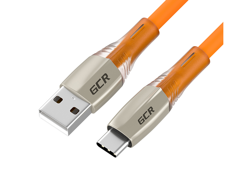 фото Аксессуар greenconnect usb - type-c led 50cm orange gcr-52520