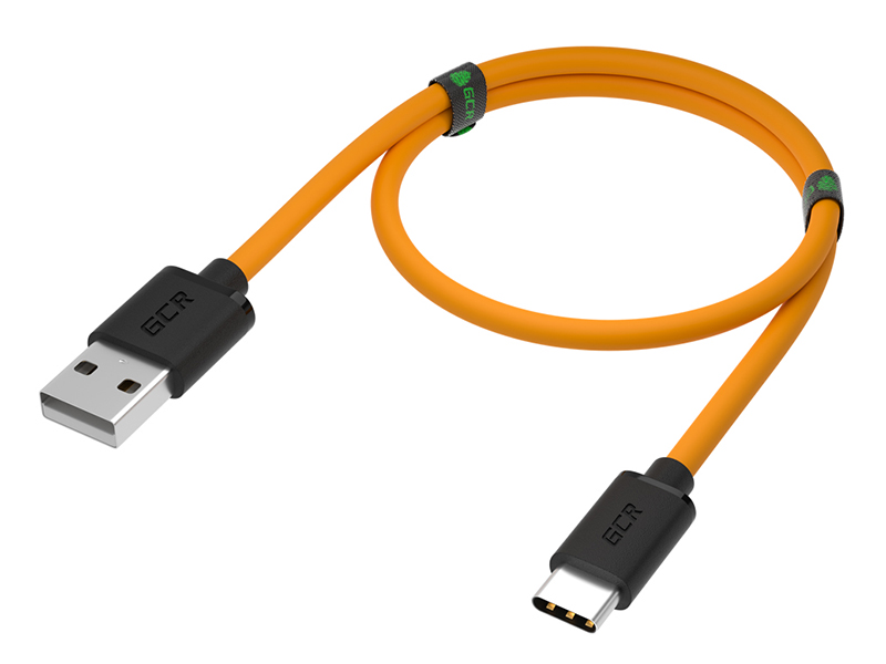 Аксессуар GCR USB - Type-C 1m Orange-Black GCR-52723