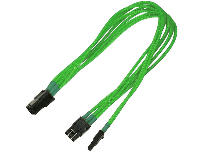 фото Аксессуар переходник nanoxia 6-pin pci-e - 8-pin (6+2) 30cm neon green nxp683eng