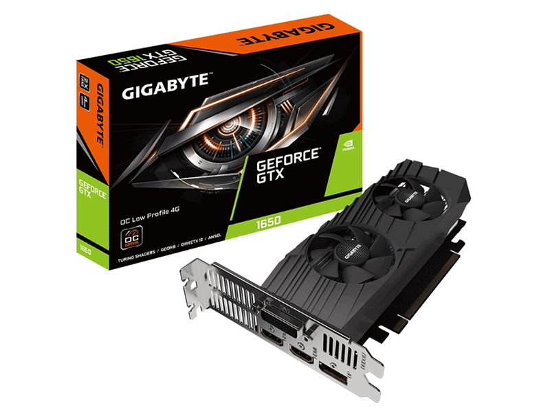 фото Видеокарта gigabyte gtx 1650 d6 oc low profile 4g 1620mhz pci-e 3.0 4096mb 12000mhz 128 bit 2xhdmi 1xdp gv-n1656oc-4gl