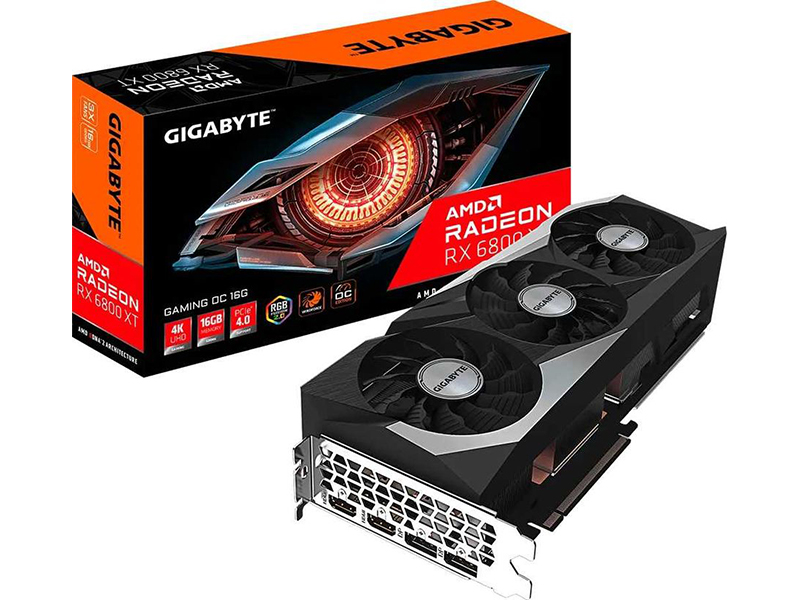 

Видеокарта GigaByte GeForce RTX 6800XT Gaming OC 16G 16000Mhz PCI-E 16384Mb 256 bit 2xHDMI 2xDP GV-R68XTGAMINGOC-16GD, GV-R68XTGAMING OC-16GD