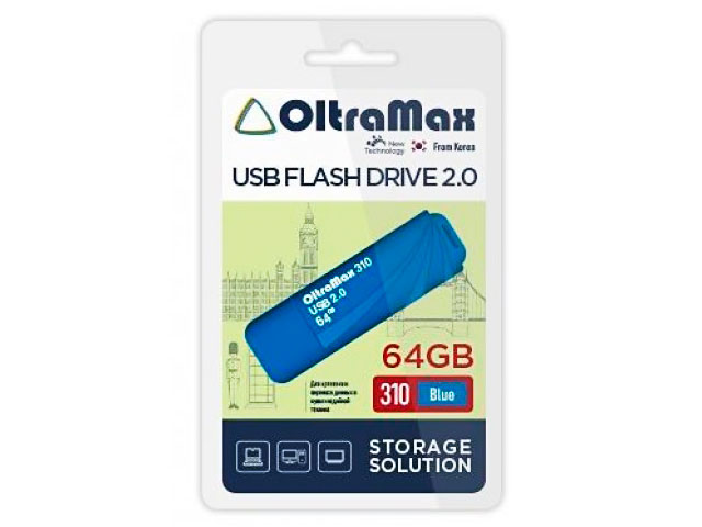 

USB Flash Drive 64Gb - OltraMax 310 OM-64GB-310-Blue, 310