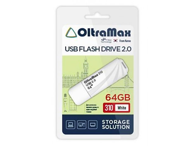 

USB Flash Drive 64Gb - OltraMax 310 OM-64GB-310-White, 310