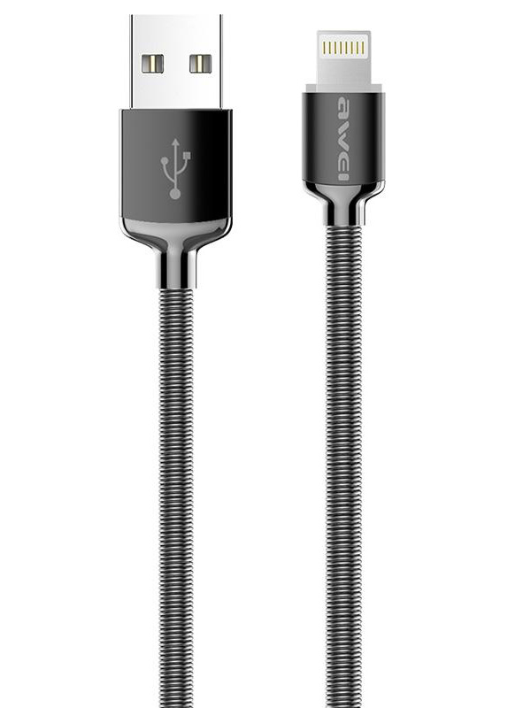 фото Аксессуар awei usb - lightning 0.3m silver cl-25