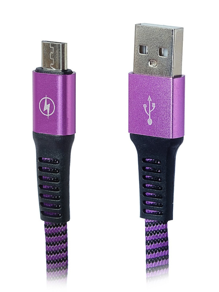 

Аксессуар Luazon MicroUSB - USB 1m Purple 4465974, 4465974