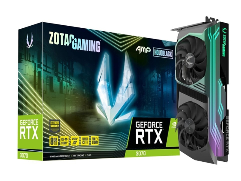 фото Видеокарта zotac gaming geforce rtx 3070 amp holo 1785mhz pci-e 4.0 8192mb 14000mhz 256-bit 3xdp 1xhdmi zt-a30700f-10p